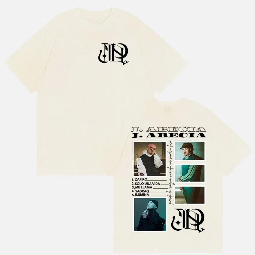 2026 Summer Rap Singer Jaabecia Tour Merch Pattern Tshirt Mens Hip Hop Retro pure Cotton Casual Tshirt Mens Tshirt