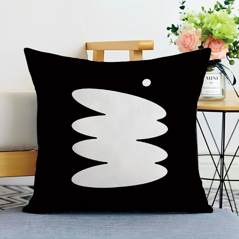 Black And White Ins Style Printed Decorative Pillowcase Bedroom Living Room Square Cushion Pillowcase