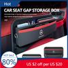GBK4    Car Seat Gap Storage Organizer Leather Auto Console Side Pocket For Benz AMG A C E S G Class W201 W210 W108 W204 W205 W203