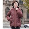 Middle-aged down jacket female mother fashionable and thin small hooded thickened white duck down short coat