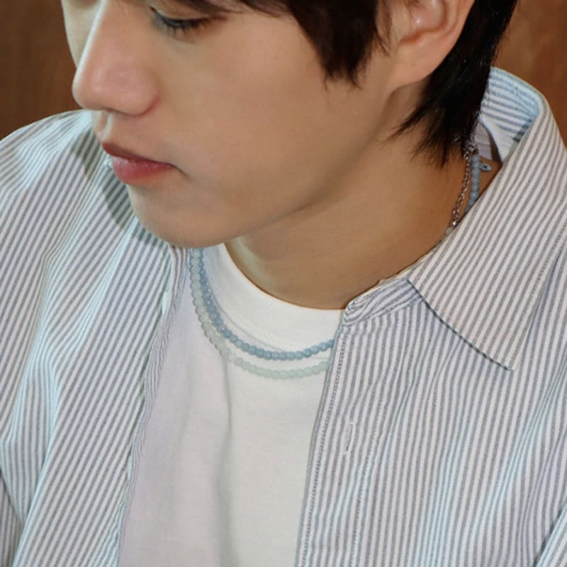 BICYCLE TROPHY BT Gemstone Necklace 12 (4mm Filled Jade Mint)