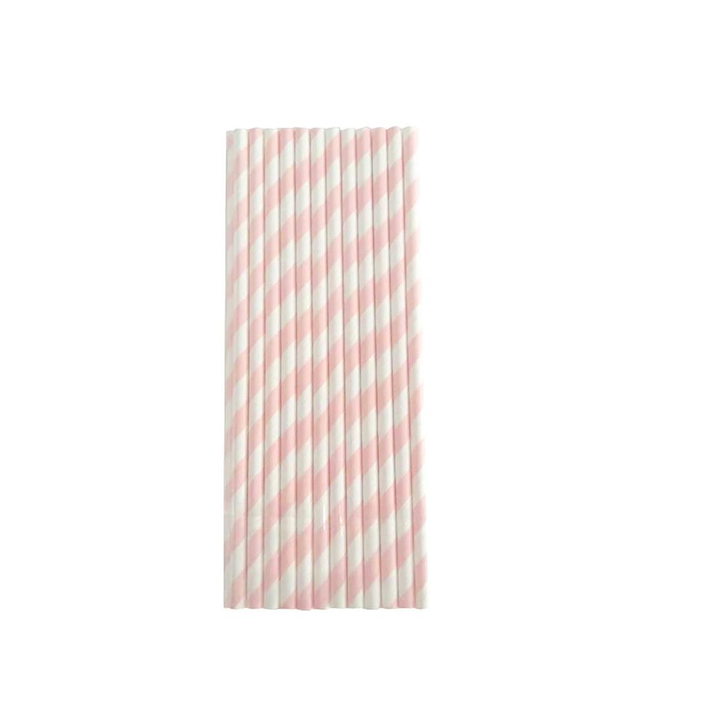 Retro Stripe Paper Drinking Straws Vintage Polka Party Wedding Birthday Straw