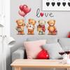 Self-adhesive Wall Stickers Cartoon Confession Bear Balloons for Kids Room Bedroom Living Room Home Decor