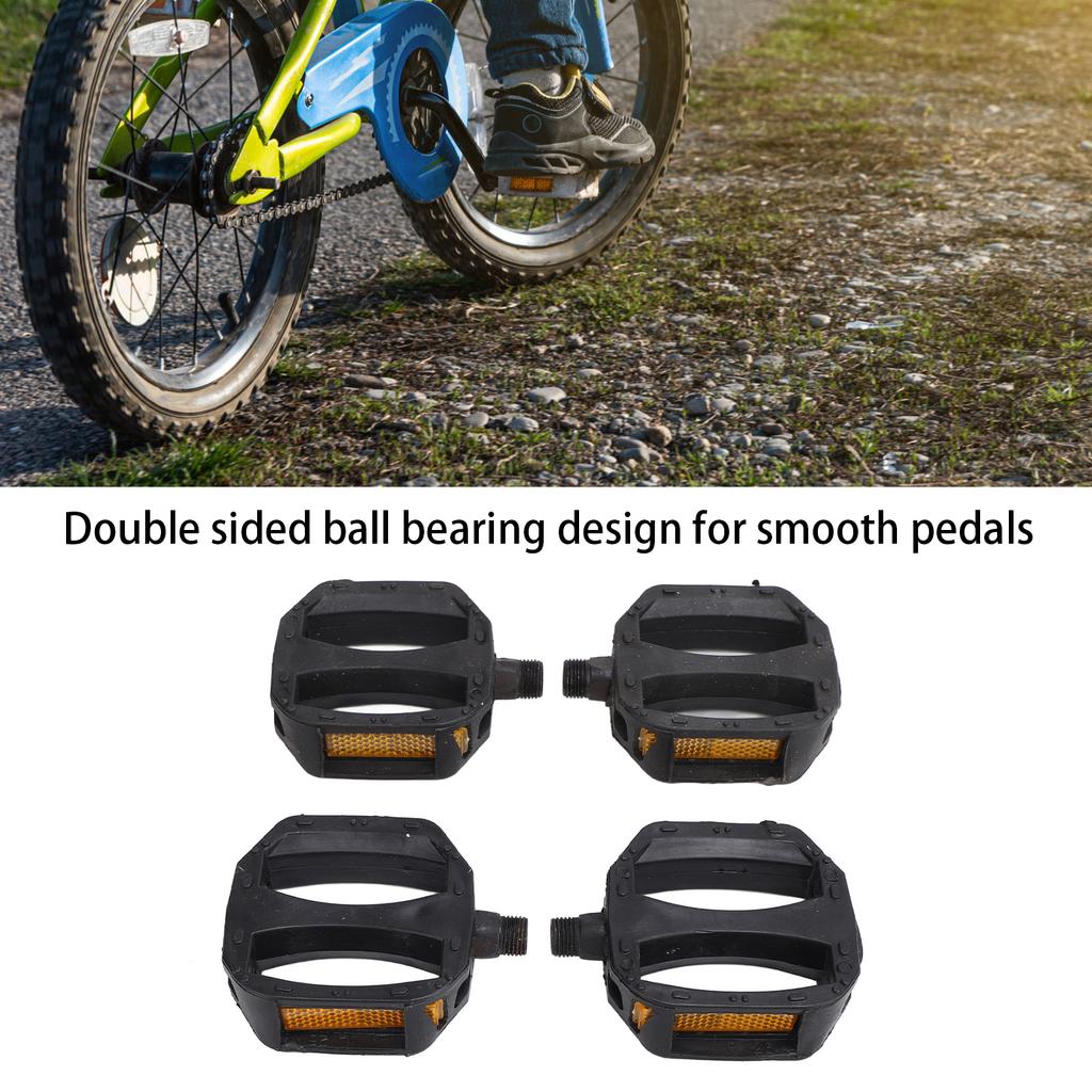 Pedal de bicicleta infantil antiderrapante com faixa refletora, rosca americana de 12 mm.