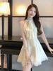 French Lady Irregular Waistless Chiffon Dress With Halter Neck For Summer Fashion