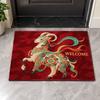 Chinese Style Year of The Sheep Mat Cartoon 2027 Lamb Door Mat Sheep Foot Pad  Spring Festival