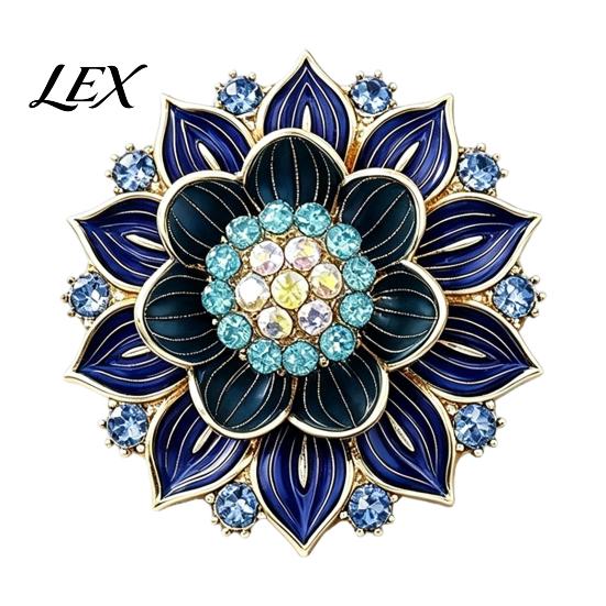 Rhinestone Embellished Pin Retro Flower Brooch Pin, Floral Lapel with Durable Metal Rhinestone, Clothing Jewelry Accessory for Women Girls