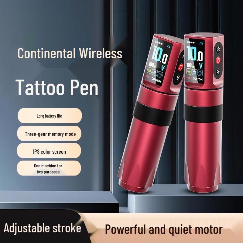 FY018 Wireless Tattoo & Embroidery Pen with Adjustable Stroke and HD Color Screen