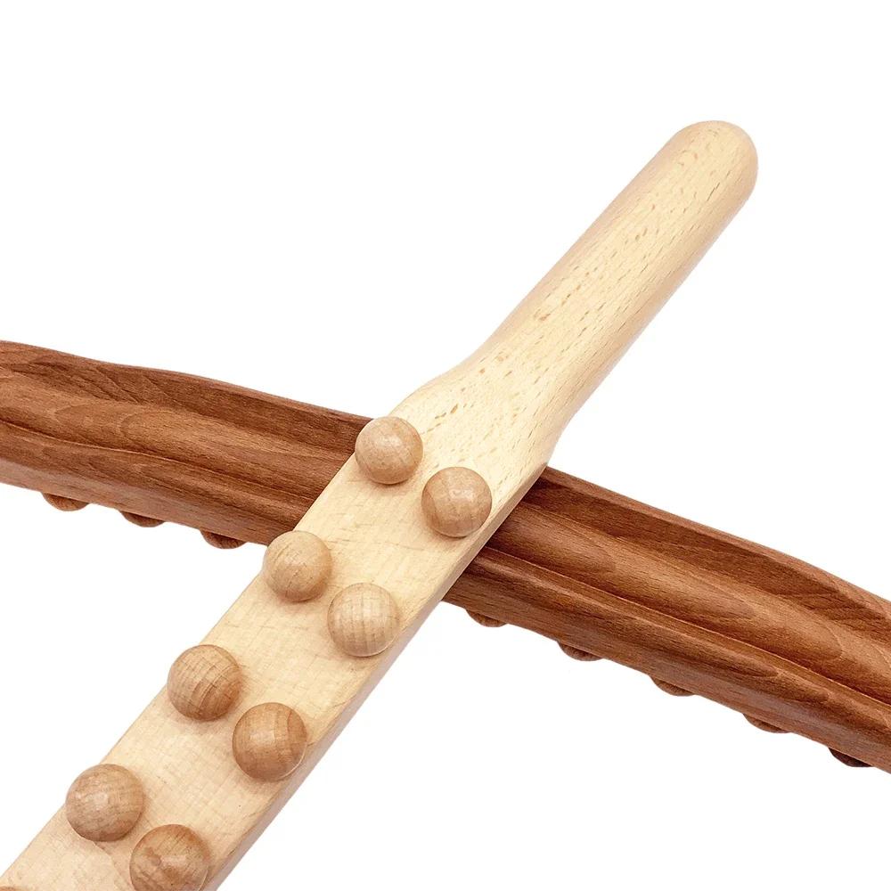 20 de margele din lemn de drenaj limfatic masaj de mână baston terapeutic pentru gât ameliorarea durerilor de spate stomac corp role modelare