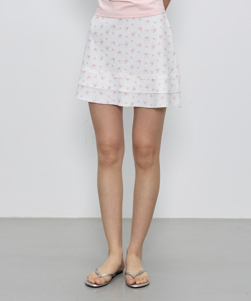 City Breeze Glass Motif Mini Skirt_White
