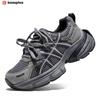 BAASPLOA Damen-Sportschuhe mit dicker Sohle, Laufschuhe aus Mesh, Freizeitschuhe, Wanderschuhe, Studentenschuhe, flache Schuhe, Tennisschuhe, atmungsaktiv
