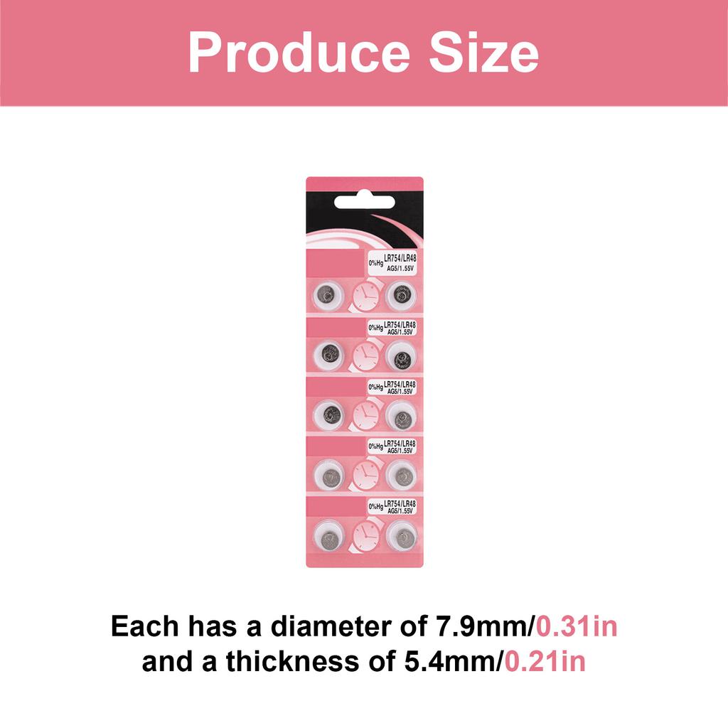 10/20Pieces AG5 LR754 Alkaline Button Batteries Long Lasting Power AG5 Battery LR754 Battery For Toys And Devices