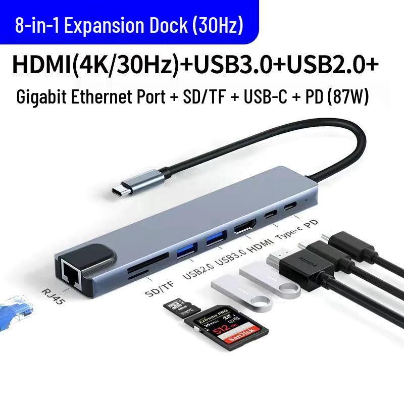 11-in-1 USB-C Docking Station: HDMI, Card Reader, VGA, Ethernet, USB Ports, Screen Casting for Laptops & Phones
