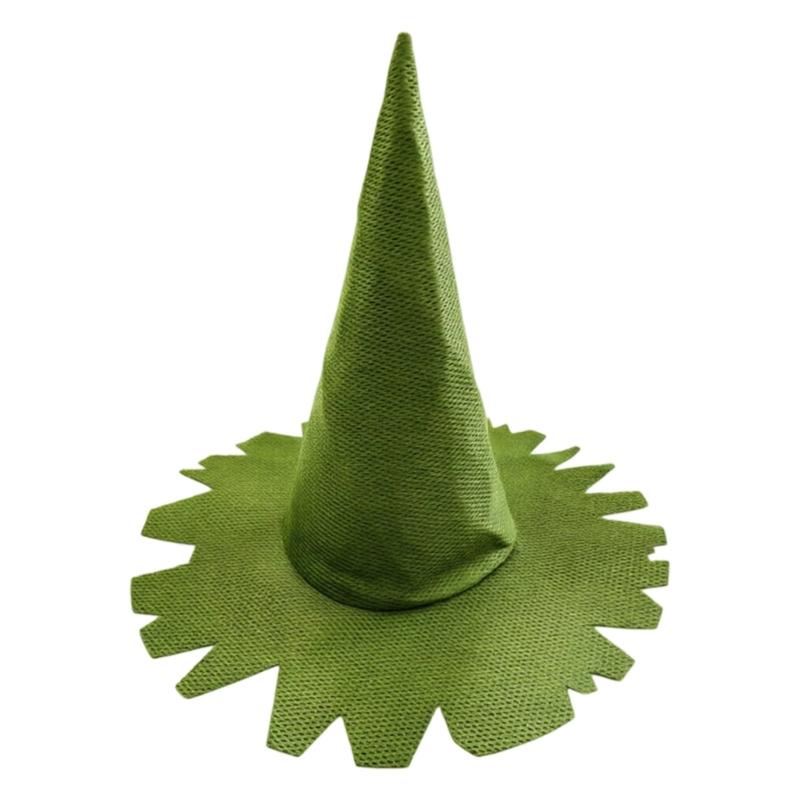 Halloween-Hexenhut für Erwachsene mit hoher, strukturierter Form und eckigem, breitem Rand, faltbare Polyester-Kostümkopfbedeckung
