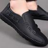 Fashion Slip-on Black Thick Platform Men's Leather Shoes Non In Promotion Sale Size 45 Low Price Luxury Cowhide Summer Male Casual Shoe
