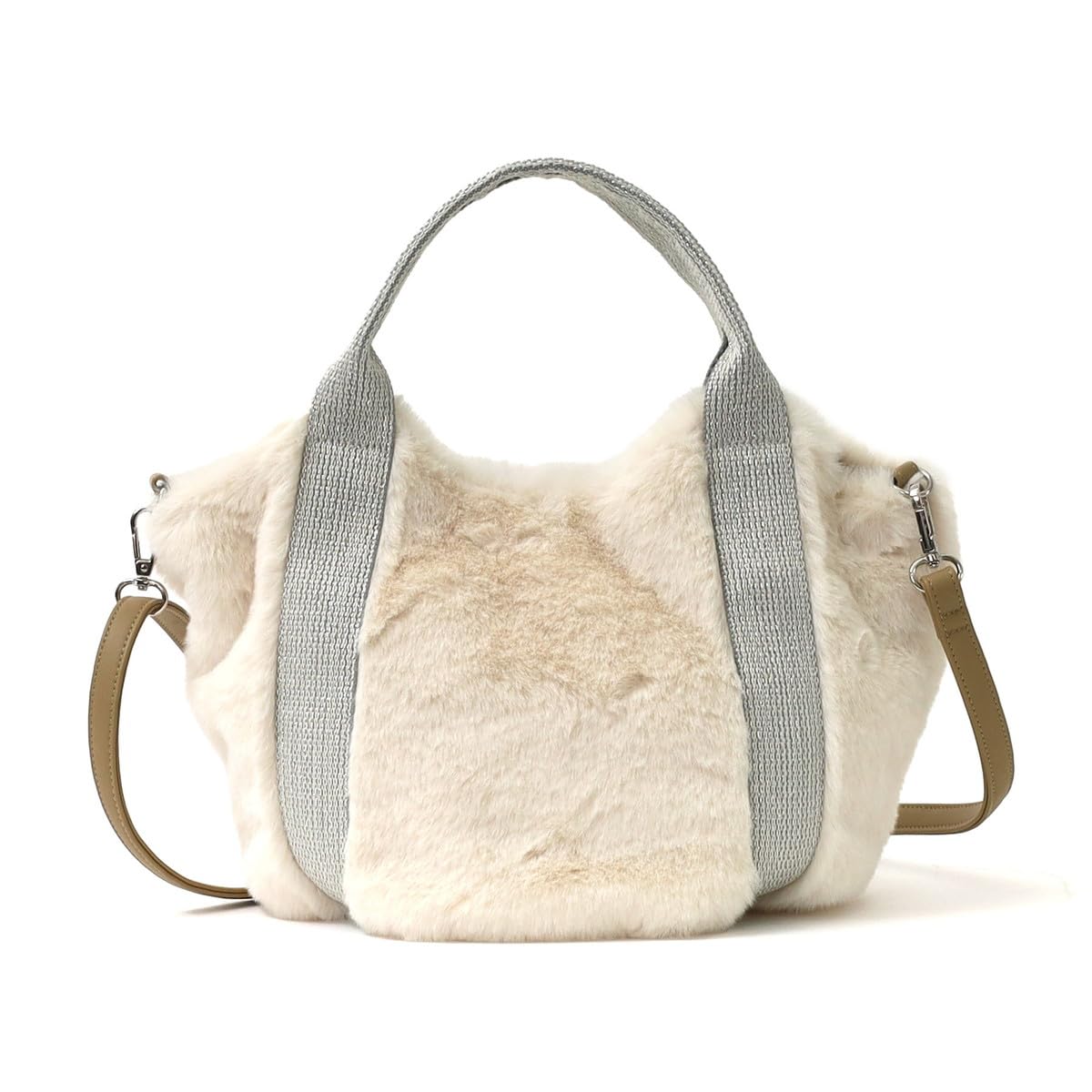 

Cuco Lame Tape 2-Way Eco-Fur Tote Bag 2553111042 Off-White (200)