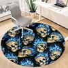 1PC Skulls Flames Office Round Area Rug, Mat Suitable For Office, Under Office Chairs Bedroom Living Room Home Decor, Room Deco