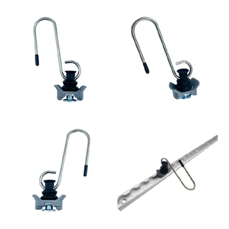 1 pz/4 pz Ancoraggi di Fissaggio per Binario a L con Gancio a S Installazione Facile Ganci Metallici Accessorio per il Trasporto di Carico per il Trasporto