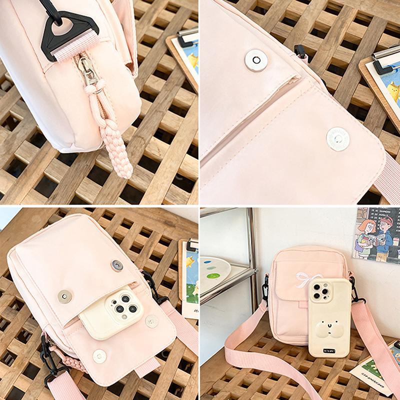 Women Bow Fashion Shoulder Bag Adjustable Strap Trendy Crossbody Bag Solid Color Daily Sports Messenger Bag Purses And Handbags