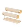Velvet Jewelry Display Stand: Solid Wood, Single/Double Layer for Bracelets and Watches