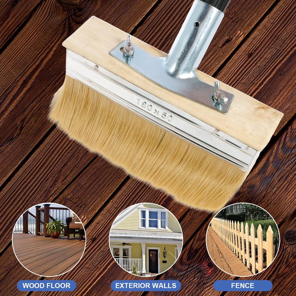 1/2 Pcs Deck Paint Brush 8 Section Detachable Handle Cleaning Brushes Multi-purpose Decks Staining Brush for Painting Fence Wall