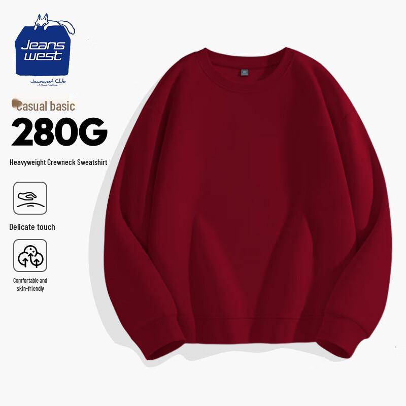 Jeanswest Club Men's Heavyweight Solid Crewneck Sweatshirt
