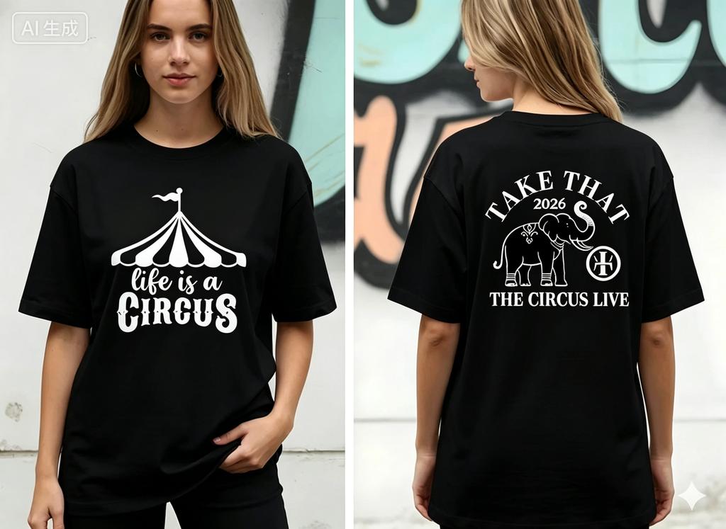 Take That The Circus Live Tour UNISEXs Summer Cotton TShirt Comfortable HighQuality Ins By YK Style