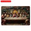 Mfoever D Flat Cm Decorative Wooden Plaque The Last Supper In Ornate Setting Wooden Material Perfect for Home Kitchen Garden Bedroom Bar