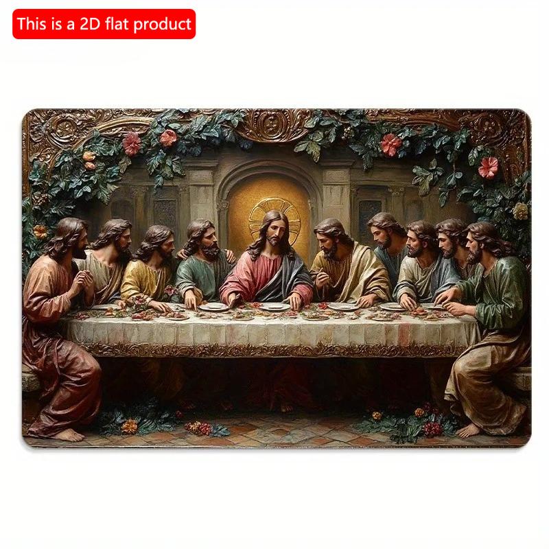 Mfoever D Flat Cm Decorative Wooden Plaque The Last Supper In Ornate Setting Wooden Material Perfect for Home Kitchen Garden Bedroom Bar