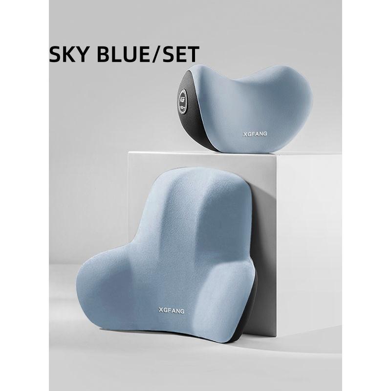 Breathable Memory Foam Car Seat Cushion Luxury Neck Rest Headrest Lumbar Support Pillow Cotton Material Back Massage Universal