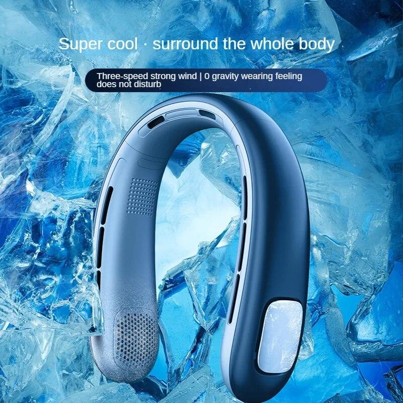 Přenosný ventilátor na krk Hands free Bezlopatkový ventilátor Napájený baterií Osobní nositelný ventilátor Bezlopatkový dobíjecí design sluchátek USB Pow