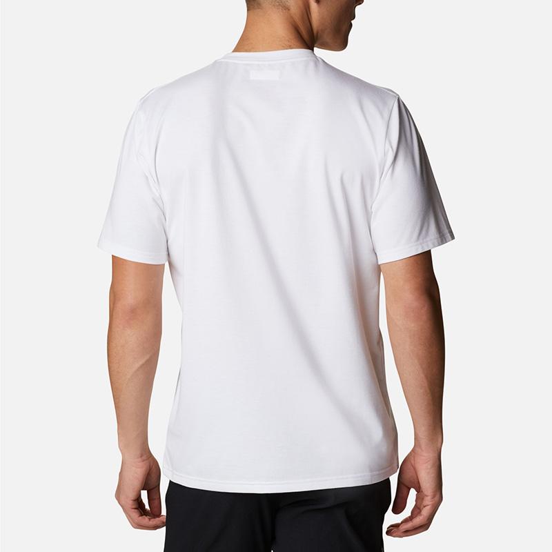 Columbia Sun Trek Outdoor Breathable Quick-Dry Round Neck Printed Short Sleeve UPF50 Sun Protection Moisture-Wicking T-Shirt Men Tops White AE0805-100