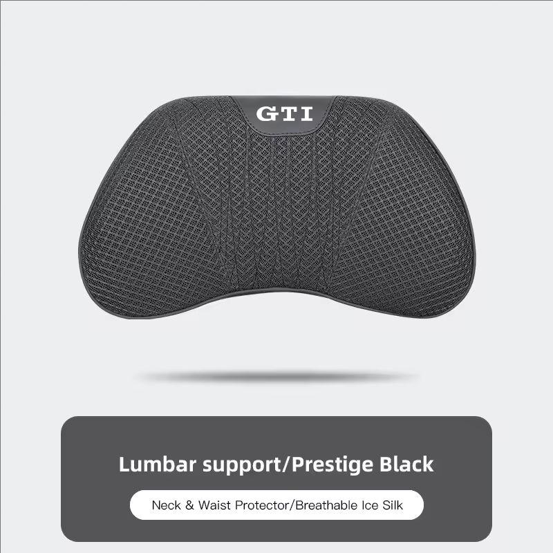 Car Neck Pillow Seat Cover Lumbar Support Headrest For VW GTI Polo T5 Passat Golf Tiguan Jetta CC T-ROC Scirocco Beetle Hub Cap
