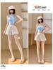 Women's Summer High-Waist Lace Sports Shorts - Casual, Loose, A-line, Wide-Leg, Three-Quarter Pants