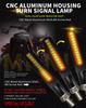 2Pcs 16LED 12V Dynamic Flowing Moto Light Turn Signals DRL CNC IP68 Waterproof