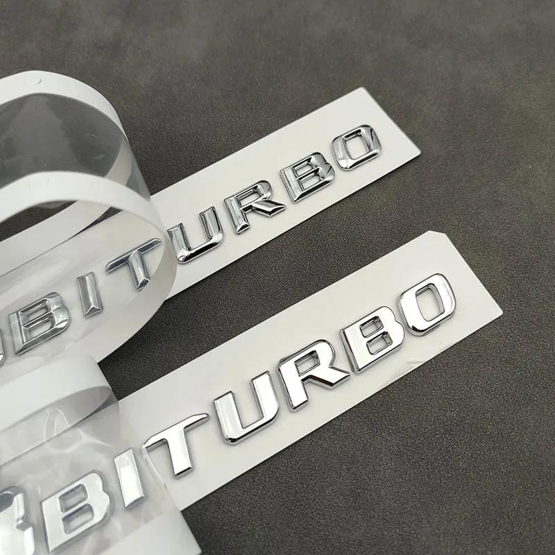 ABS Car Fender Badge Sticker Logo V8 BITURBO Side Emblem For Mercedes AMG C63 W204 W205 E63 W211 W212 S63 W221 W222 Accessories