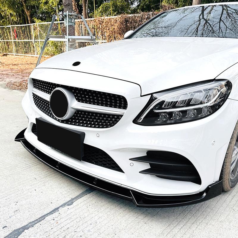 Car Front Bumper Lip Spoiler For Mercedes-Benz W205 C205 S205 C43 C180 C200 C300 2019-2021 AMG-Line Bumper Splitter Lip Bodykit