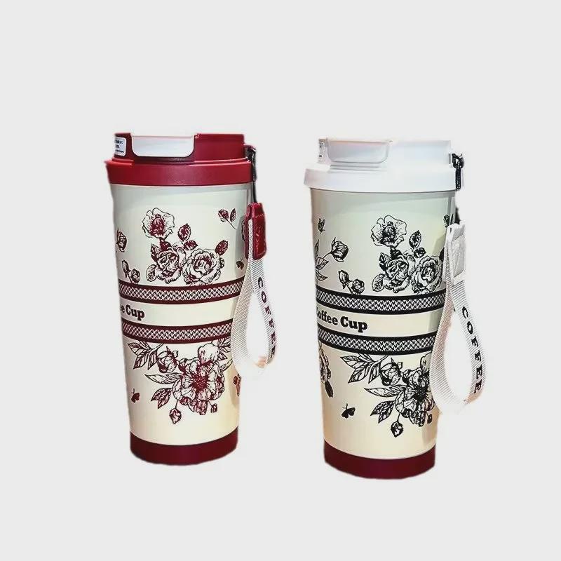 Doppelwandige Kaffeethermoskanne für Damen mit hochwertigem 316 Edelstahl-Liner und großem Fassungsvermögen