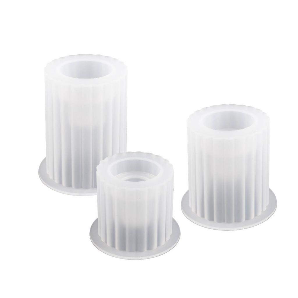 Striped Cylinder Candle Holder Molds for Making Tealight Holder Candle Holder Candlestick Home Decorations DIY Art Craft