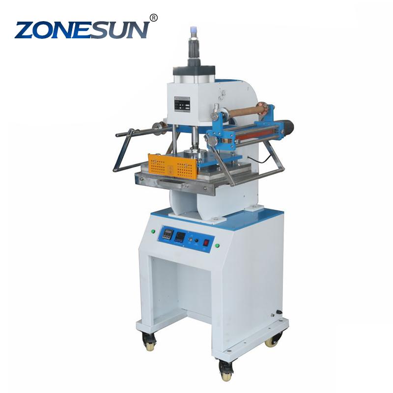 ZONESUN ZY-819M Pneumatic Stamping Machine leather LOGO Creasing machine LOGO stampler name card stamping machine