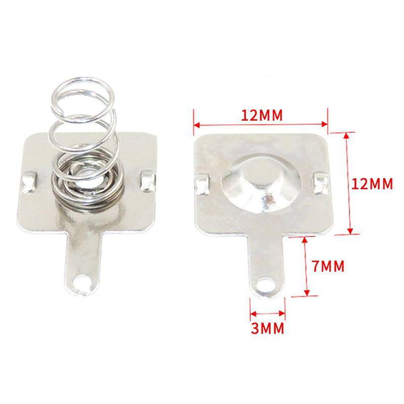 5Sets 12MMx12MM - + Replacement Metal Spring Contact Plate Silver Unidirectional Slot For AA Battery Case