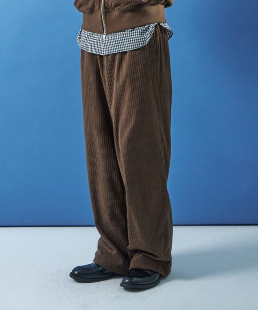 MOONSUN M.C Unisex, Corduroy Sweat Pants / Brown