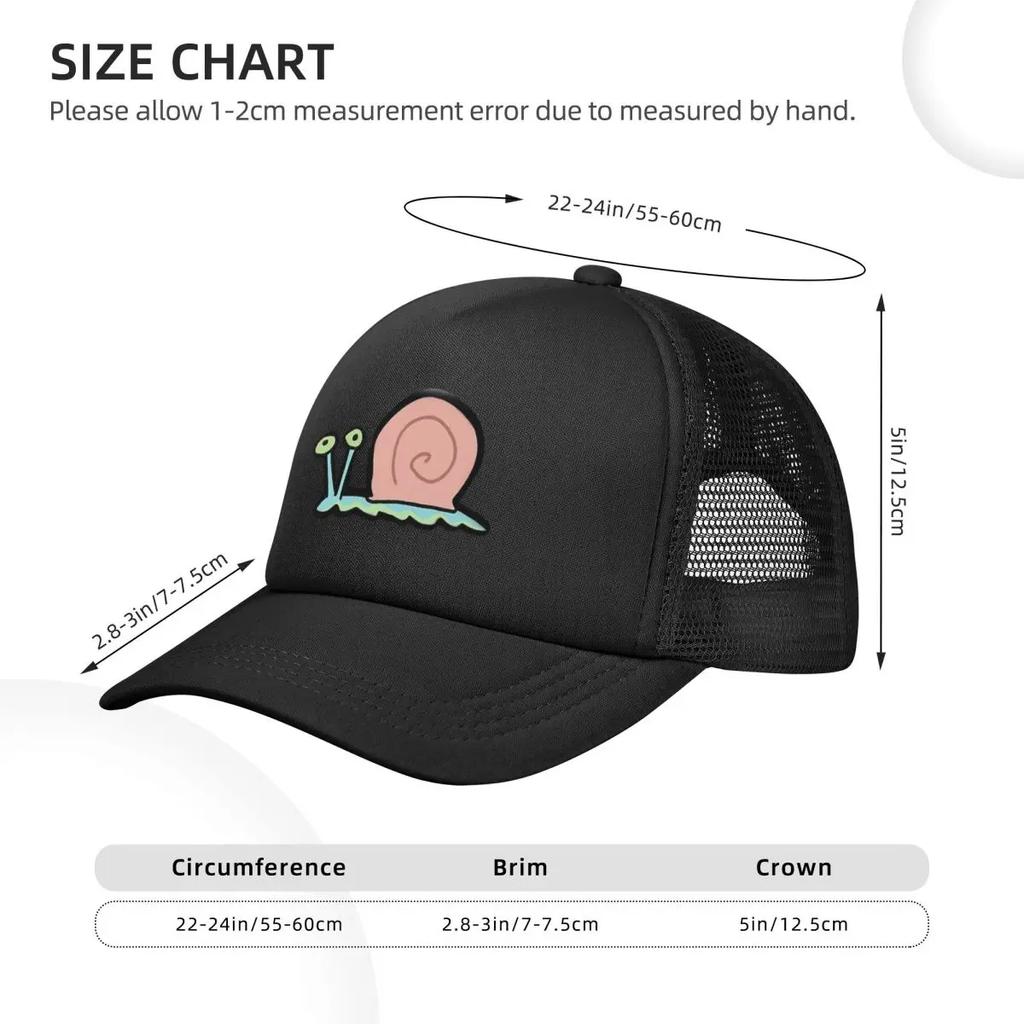 Gary Snail Mesh Baseball Caps Snapback Fashion Baseball Hats Breathable Casual Casquette Outdoor Unisex