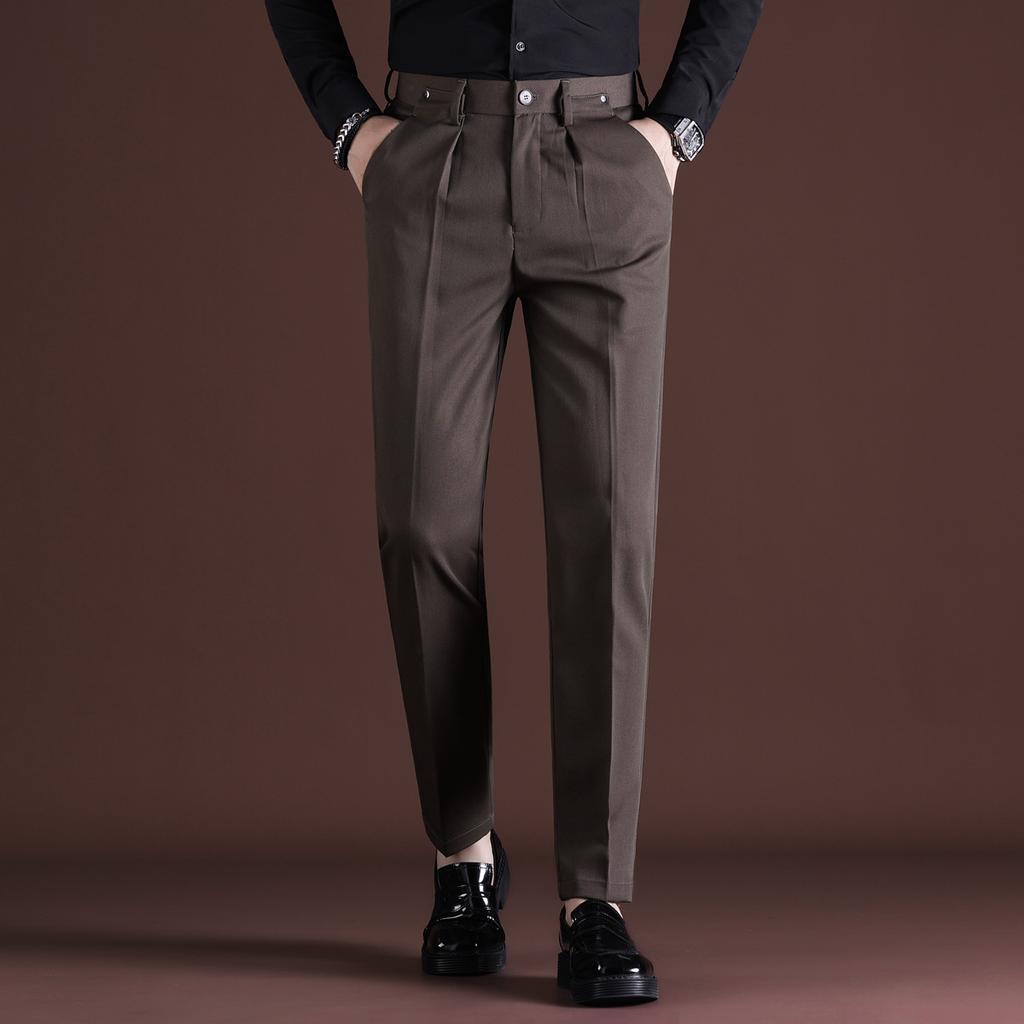 Autumn New Men's Casual Pants Pocket Design Sense Straight Men's Trousers Business Men's Solid Color Men's Pants