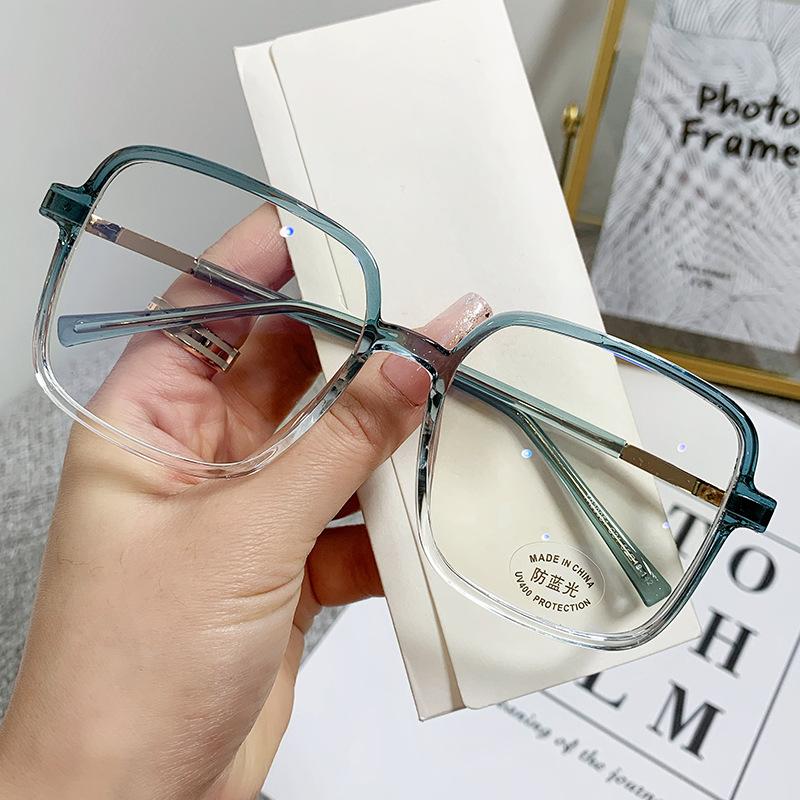 New Anti Radiation Oversized Frame Myopia Glasses Shades for Woman Man Transition Photochromic Eyewear Replaceable Lens