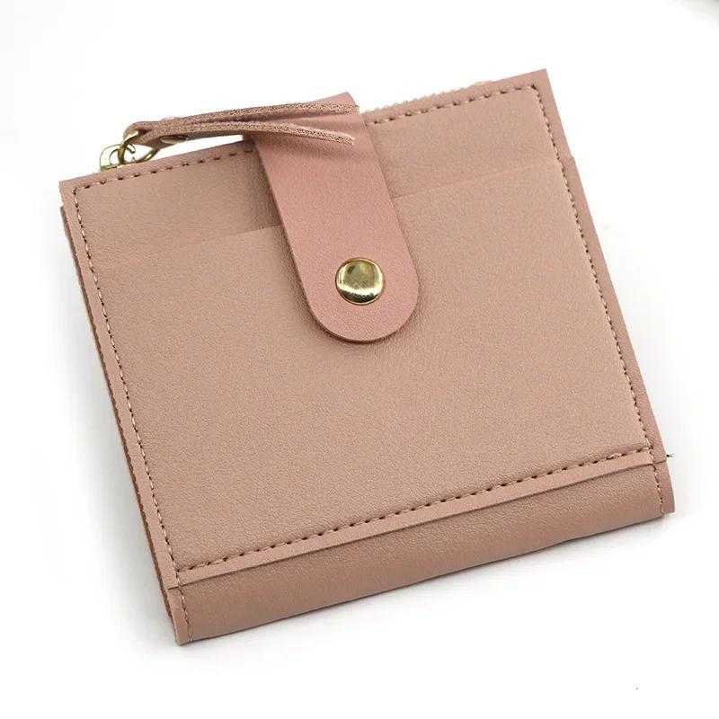 1 Pcs Pu Leather Purse Female Card Coin Holder Small Wallets Credit Cards Short Wallets Fashion Women's Wallet Zipper Pocket