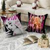 Singer B-Bad G-Gyal Cushion Cover Breathable Linen Pillow Cover Skin-Friendly Home Decor Pillowcase With Hidden Zipper