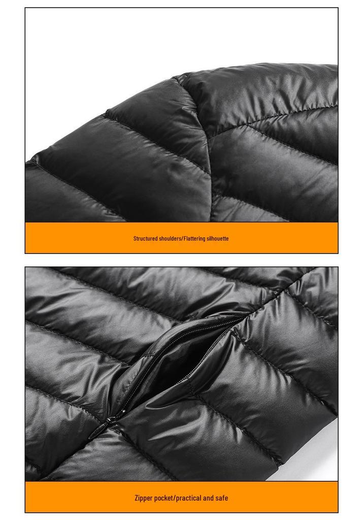 Leichte Herren-Daunenweste - Herbst/Winter Kollektion 2024, Trendiger Koreanischer Lässiger Stil, Weiße Entendaunenjacke