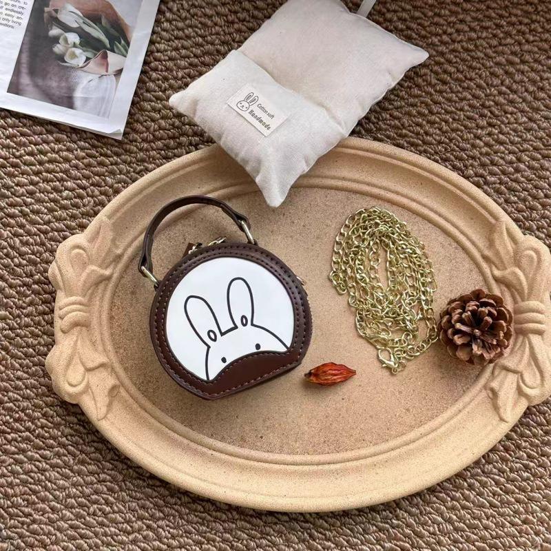 2025 Fashionable Girls' Rabbit Crossbody & Tote Bag – Cute Round Accessory for Little Girls