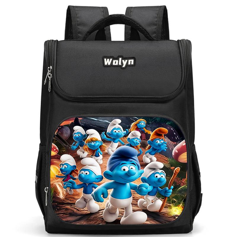 Smurf Anime Backpack Student Schoolbag Computer Bag